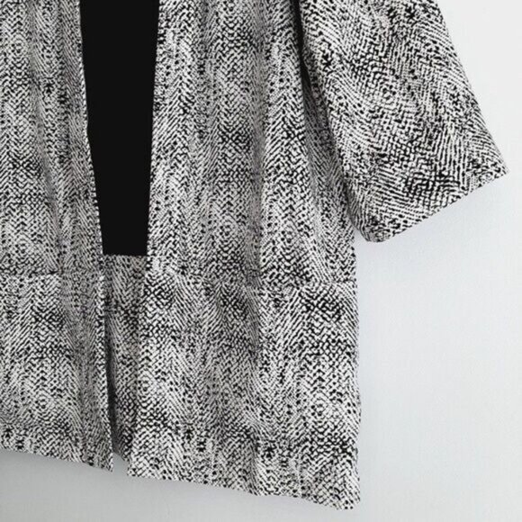 VERO MODA Coco Light Cardigan Kimono Open Front B&W Sz M - Picture 6 of 11